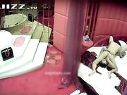 情趣酒店水滴摄像头监控偷拍很会玩的眼镜情侣各种姿势有点重温玉蒲团的感觉