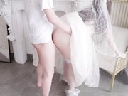 花嫁婚纱真的美哭了！ 口交中出