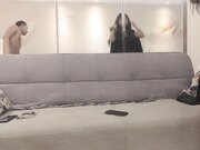 约了个黑衣纹身妹子啪啪，舌吻摸逼调情沙发上位骑大力猛操