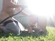 湿白色T恤和外面的铁杆他妈的！Wet White T-shirt and Hardcore Fuck Outs