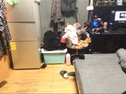 COS系列女友穿上黑丝青春卡通人物装啪啪啪口活给力