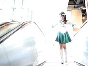 英气妹子COS美女战士不穿内裤性奋发骚很想掀开