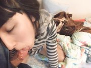 童颜混血大眼小仙女系列温馨卧室火爆吹箫嘴当逼洞深喉抽插