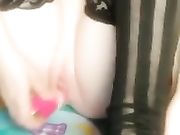 天然白虎无毛嫩逼萌妹子黑丝情趣装跳蛋道具自慰不要错过