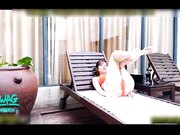 瑜伽老师给女学生按摩直接摸起奶子了